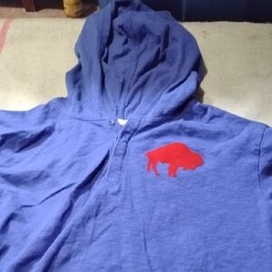 Blue Hoodie with Red Graphic